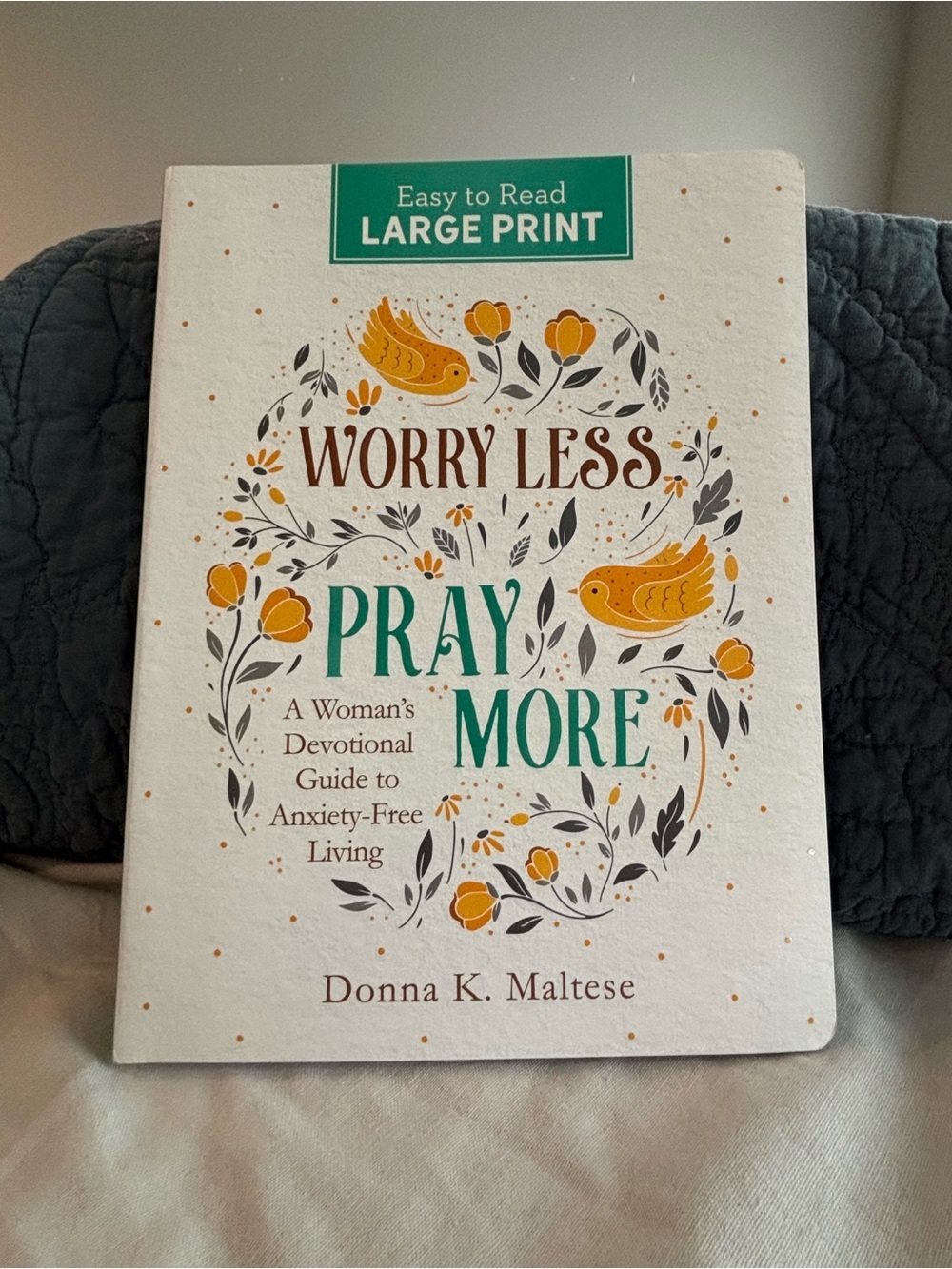 Worry Less Pray More Devotional Large Print Book Donna Maltese NEW